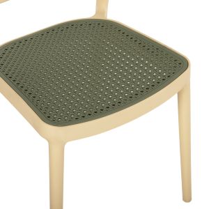 Polypropylene chair Hm5934.04 beige and olive green 41x49x102hcm