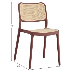 Polypropylene chair Hm5934.05 red and beige 41x49x102hcm
