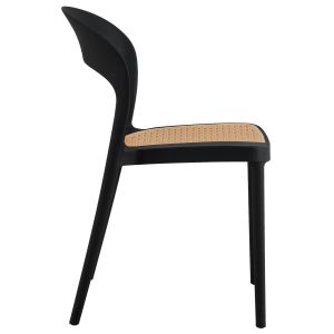 Polypropylene chair Hm5936,02 black-beige 41x53x81hcm