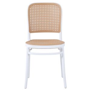 Polypropylene chair Hm5937.01 white with beige seat and backrest 41x49x102hcm
