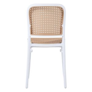 Polypropylene chair Hm5937.01 white with beige seat and backrest 41x49x102hcm