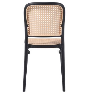 Polypropylene chair Hm5937,02 black with beige seat and backrest 41x49x102hcm