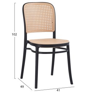 Polypropylene chair Hm5937,02 black with beige seat and backrest 41x49x102hcm