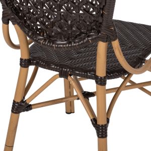 Rattan and aluminum chair imitating bamboo Hm5925.01 47x58x95hcm