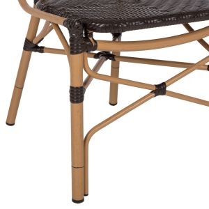 Rattan and aluminum chair imitating bamboo Hm5925.01 47x58x95hcm