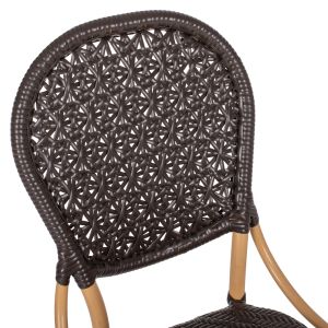 Rattan and aluminum chair imitating bamboo Hm5925.01 47x58x95hcm