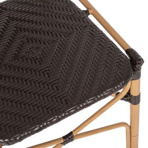 Rattan and aluminum chair imitating bamboo Hm5925.01 47x58x95hcm