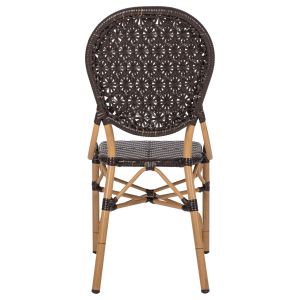 Rattan and aluminum chair imitating bamboo Hm5925.01 47x58x95hcm