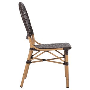 Rattan and aluminum chair imitating bamboo Hm5925.01 47x58x95hcm