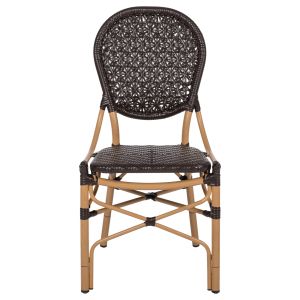 Rattan and aluminum chair imitating bamboo Hm5925.01 47x58x95hcm