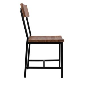 Chair with metal frame and acacia wooden seat Hm8179