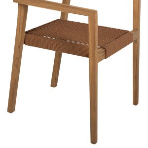 Charlotte armchair made of teak wood with brown rope 59x54x83hcm Hm9637,01