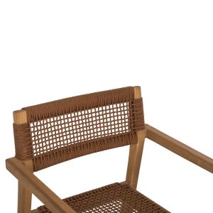 Charlotte armchair made of teak wood with brown rope 59x54x83hcm Hm9637,01