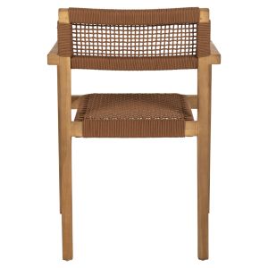 Charlotte armchair made of teak wood with brown rope 59x54x83hcm Hm9637,01