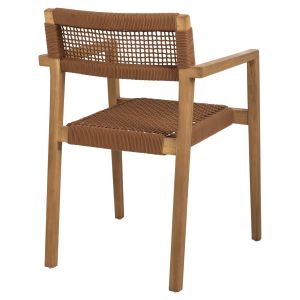 Charlotte armchair made of teak wood with brown rope 59x54x83hcm Hm9637,01