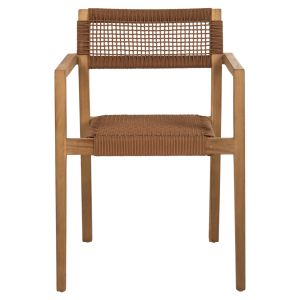 Charlotte armchair made of teak wood with brown rope 59x54x83hcm Hm9637,01