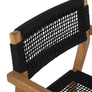 Charlotte armchair made of teak wood with black rope 59x54x83hcm Hm9637,02