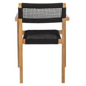 Charlotte armchair made of teak wood with black rope 59x54x83hcm Hm9637,02