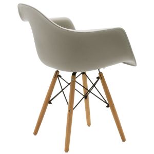 Julita Art Wood Propylene Armchair with Gray Seat