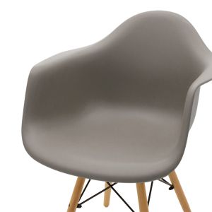 Julita Art Wood Propylene Armchair with Gray Seat