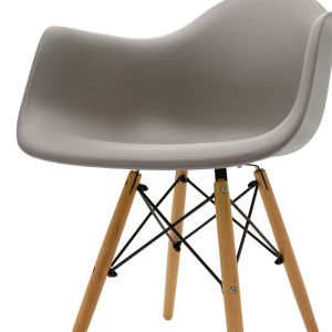 Julita Art Wood Propylene Armchair with Gray Seat