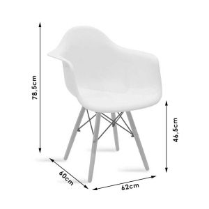 Julita Art Wood Propylene Armchair with Gray Seat