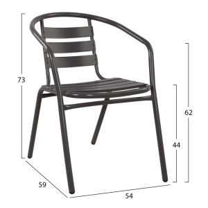 Chair with armrests Laura metal Hm5037,01