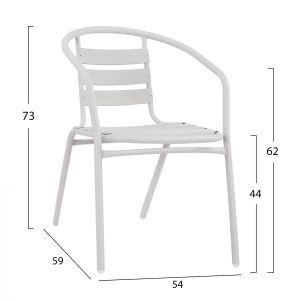 Chair with armrests Laura metal Hm5037,02 54x59x73cm