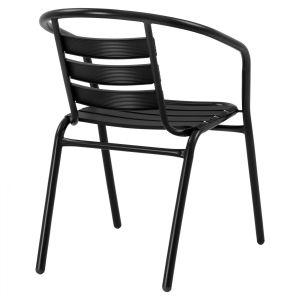 Chair with armrests Laura black metal Hm5037,03 54x59x73cm