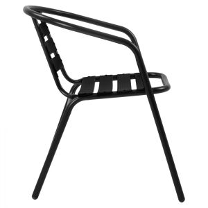 Chair with armrests Laura black metal Hm5037,03 54x59x73cm