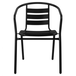 Chair with armrests Laura black metal Hm5037,03 54x59x73cm