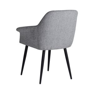 Armchair Parsow light gray with black metal legs 77x63x85cm