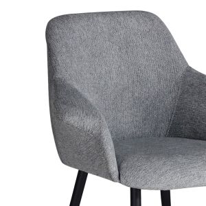 Armchair Parsow light gray with black metal legs 77x63x85cm