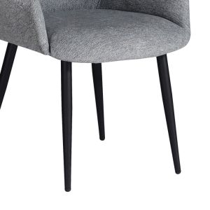 Armchair Parsow light gray with black metal legs 77x63x85cm