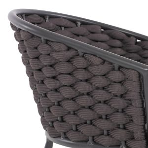 Chair with armrests aluminum and rope 55x60x75hcmhm5859,01