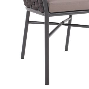 Chair with armrests aluminum and rope 55x60x75hcmhm5859,01