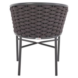 Chair with armrests aluminum and rope 55x60x75hcmhm5859,01
