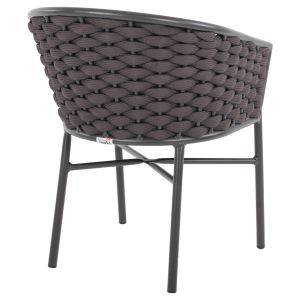 Chair with armrests aluminum and rope 55x60x75hcmhm5859,01