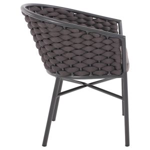 Chair with armrests aluminum and rope 55x60x75hcmhm5859,01