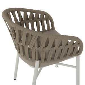 Chair with armrests aluminum and rope 58x57x78ηcmhm5857,02