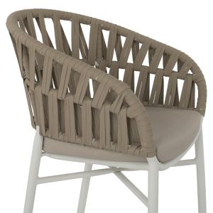 Chair with armrests aluminum and rope 58x57x78ηcmhm5857,02