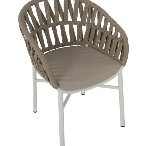 Chair with armrests aluminum and rope 58x57x78ηcmhm5857,02