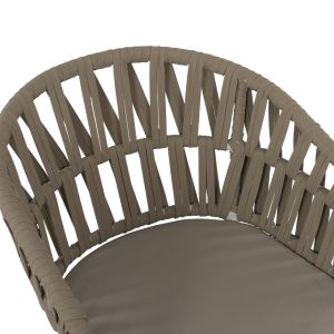 Chair with armrests aluminum and rope 58x57x78ηcmhm5857,02