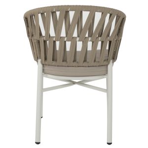 Chair with armrests aluminum and rope 58x57x78ηcmhm5857,02