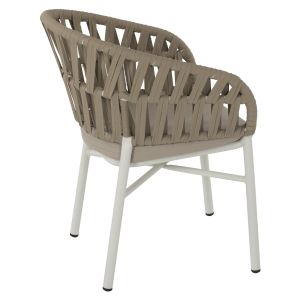 Chair with armrests aluminum and rope 58x57x78ηcmhm5857,02
