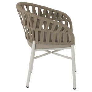 Chair with armrests aluminum and rope 58x57x78ηcmhm5857,02