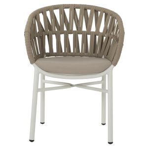 Chair with armrests aluminum and rope 58x57x78ηcmhm5857,02