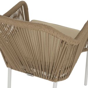 Chair with armrests aluminum and rope Hm5855,01 56x66x82