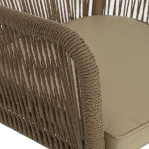 Chair with armrests aluminum and rope Hm5855,01 56x66x82