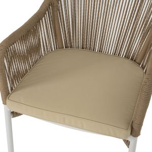 Chair with armrests aluminum and rope Hm5855,01 56x66x82